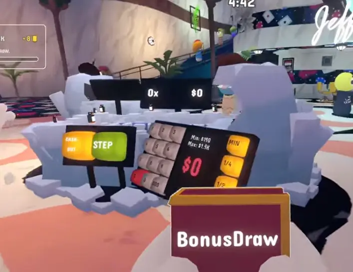 Penguin Cross game table on Floor 2 with bonus draw item
